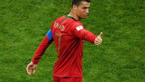 Cristiano Ronaldo trong trận đấu vòng bảng World Cup 2018 giữa đội tuyển quốc gia Bồ Đào Nha và Tây Ban Nha - Sputnik Việt Nam