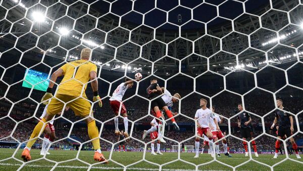 Trận đấu World Cup giữa đội tuyển Croatia và Đan Mạch - Sputnik Việt Nam