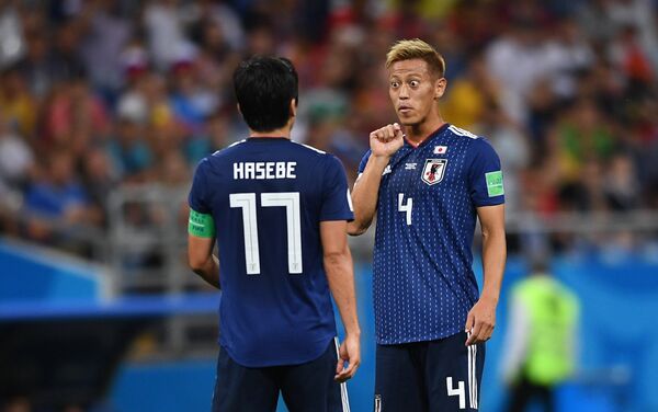Keisuke Honda trong khi trận đấu World Cup giữa đội tuyển Bỉ và Nhật Bản - Sputnik Việt Nam