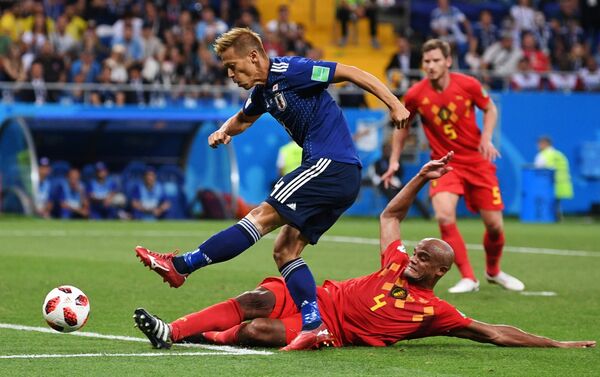 Keisuke Honda trong khi trận đấu World Cup giữa đội tuyển Bỉ và Nhật Bản - Sputnik Việt Nam