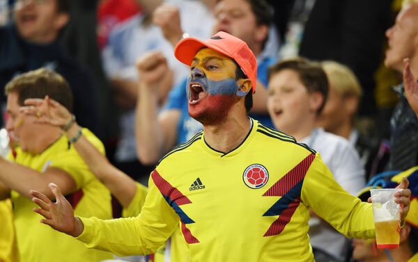 Fan bóng đá trước trận đấu World Cup giữa đội tuyển Colombia và Anh - Sputnik Việt Nam