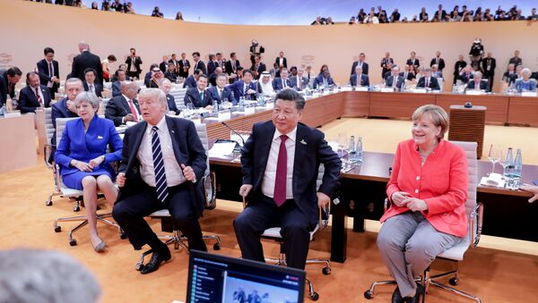 Donald Trump, Tập Cận Bình, Angela Merkel, Mauricio Macri, Malcolm Turnbull tại hội nghị thưởng đỉnh G20 tại Hamburg, Germany - Sputnik Việt Nam