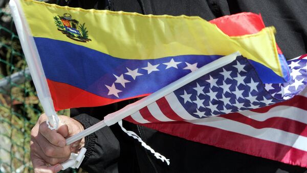 Flags of Venezuela and the USA - Sputnik Việt Nam