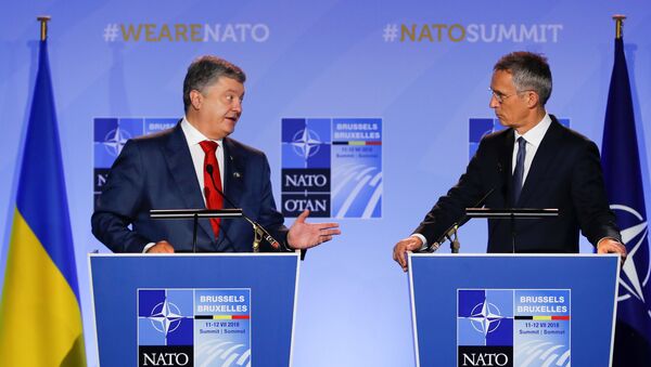 Tổng thư ký NATO Jens Stoltenberg với Tổng thống Ukraina Petro Poroshenko - Sputnik Việt Nam