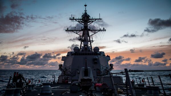 Tàu Mỹ USS Dewey tại cuộc tập trận Vành đai Thái Bình Dương lần thứ 26 (RIMPAC 2018) - Sputnik Việt Nam