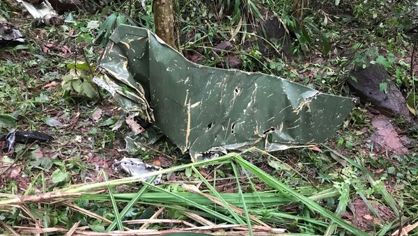 Các bộ phận của máy bay Su22 rơi tại hiện trường. - Sputnik Việt Nam