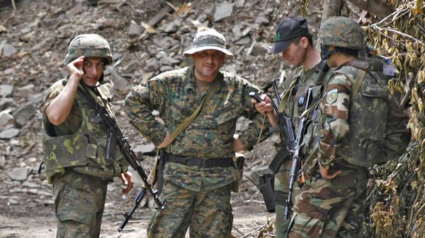 Quân nhân Gruzia trong thơi gian cuộc chiến ở Nam Ossetia, 2008 - Sputnik Việt Nam