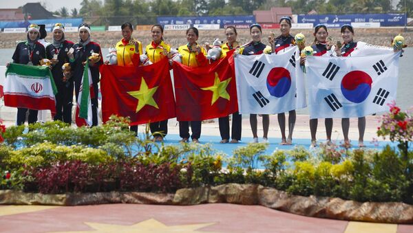 Đội tuyển rowing Việt Nam giành HCV tại ASIAD. - Sputnik Việt Nam