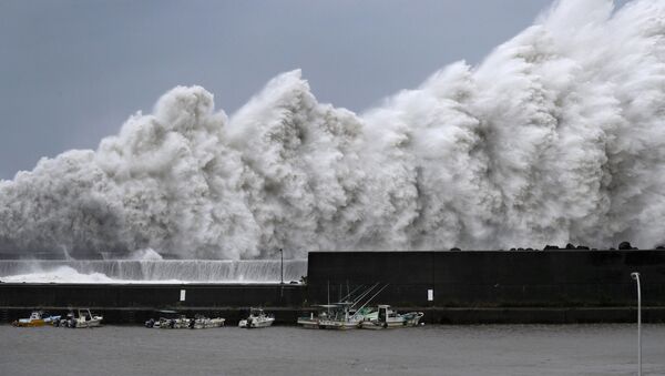 Волны вследствие тайфуна Джеби на западе Японии - Sputnik Việt Nam