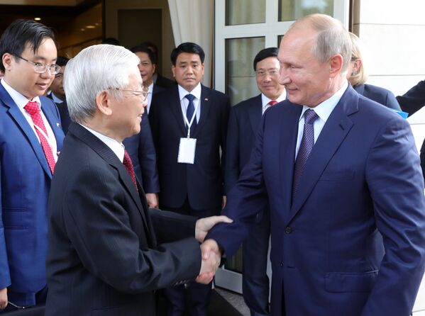 Tổng thống Nga Vladimir Putin và Tổng bí thư Nguyễn Phú Trọng - Sputnik Việt Nam