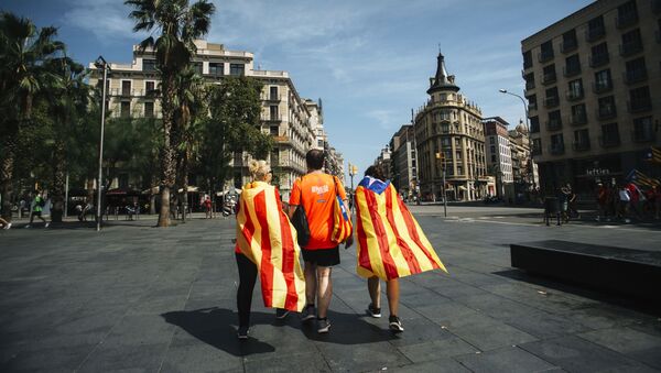 Những người tham gia hành động ở Barcelona ủng hộ Catalonia độc lập - Sputnik Việt Nam