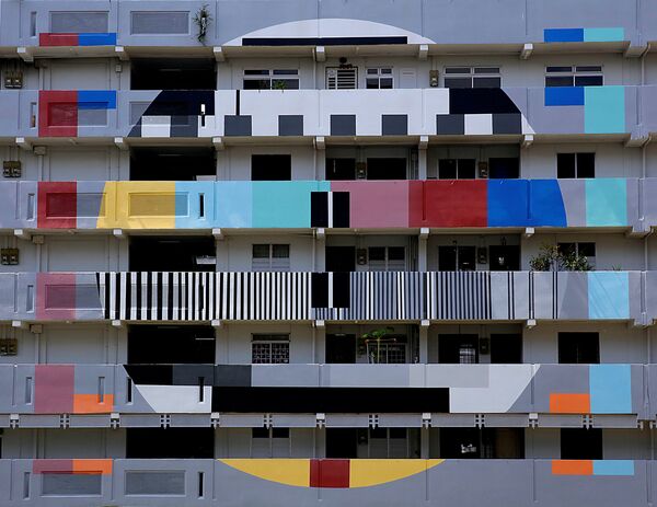 Tòa nhà chung cư sơn màu ở Singapore - Sputnik Việt Nam