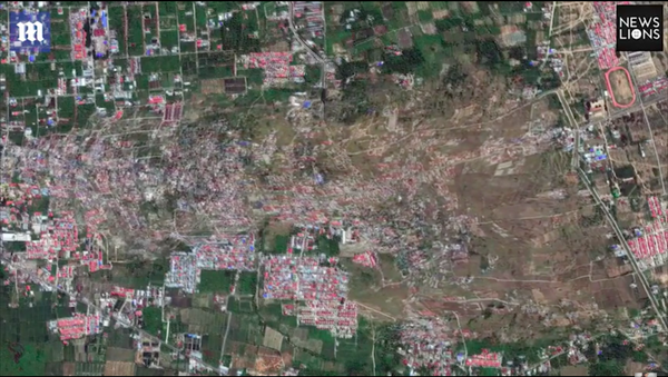 Ảnh vệ tinh cho thấy khoảnh khắc hai vùng ở Indonesia bị xóa sổ sau cơn động đất (Video) - Sputnik Việt Nam
