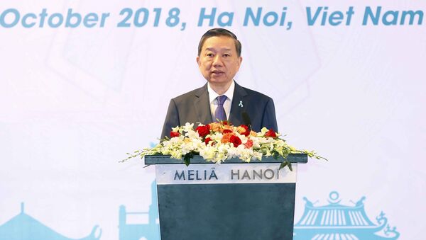 Thượng tướng Tô Lâm, Bộ trưởng Bộ Công an phát biểu khai mạc Hội nghị. - Sputnik Việt Nam