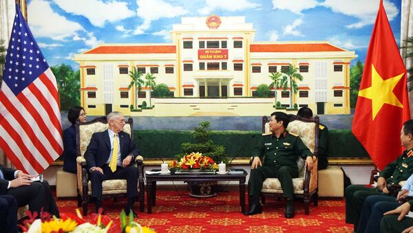 Đại tướng Ngô Xuân Lịch, Bộ trưởng Bộ Quốc phòng tiếp ông James Mattis, Bộ trưởng Quốc phòng Hoa Kỳ. - Sputnik Việt Nam