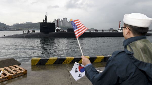 Tàu ngầm hạt nhân Michigan của Mỹ với tên lửa Tomahawk đã vào cảng Busan của Hàn Quốc.  - Sputnik Việt Nam