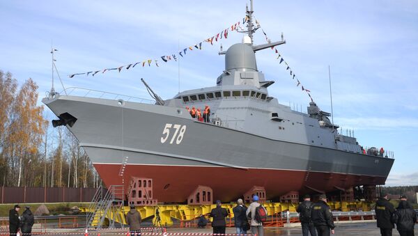 Hạ thủy tàu tên lửa lọa nhỏ thuộc dự án Burya ở St. Peterburg - Sputnik Việt Nam