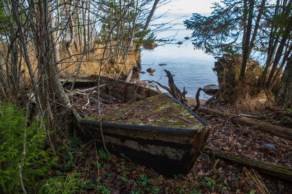 Thuyền gỗ cũ trên bờ hồ Onega ở Karelia - Sputnik Việt Nam