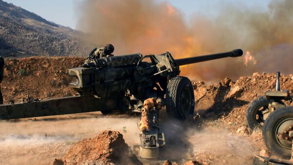 Quân đội Syria bắn vào mục tiêu Hồi giáo ở ngoại ô Az Zabadani, Syria - Sputnik Việt Nam