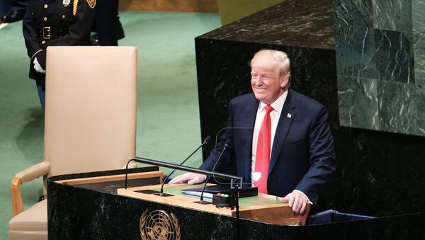 Tổng thống Mỹ Donald Trump phát biểu tại Đại hội đồng Liên Hợp Quốc ở New York - Sputnik Việt Nam