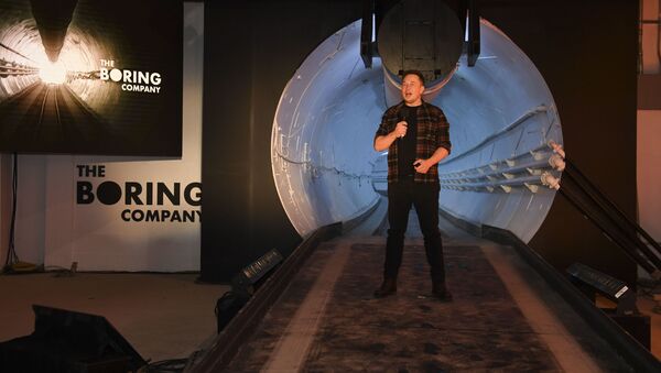 Xuất hiện một đoạn phim quay cảnh xe điện Tesla đi qua đường hầm gần Los Angeles - Sputnik Việt Nam