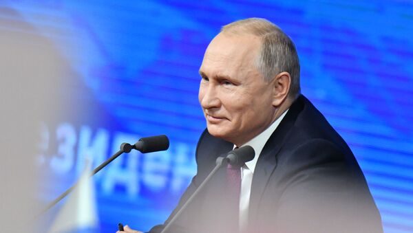 Cuộc họp báo lớn của Tổng thống Nga Vladimir Putin năm 2018 - Sputnik Việt Nam