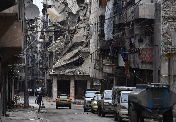 Khu vực bị tàn phá ở Aleppo, Syria - Sputnik Việt Nam