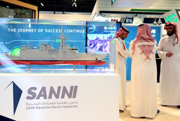 Gian hàng của SAMI (Công nghiệp quân sự ArabiaSaudi) tại Triển lãm vũ khí quốc tế IDEX-2019 (Abu Dhabi, UAE) - Sputnik Việt Nam