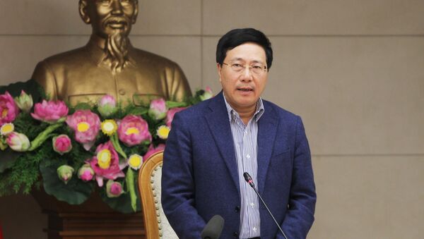 Phó Thủ tướng, Bộ trưởng Bộ Ngoại giao Phạm Bình Minh phát biểu chỉ đạo các đơn vị phối hợp chuẩn bị tổ chức Hội nghị thượng đỉnh Mỹ - Triều Tiên lần 2. - Sputnik Việt Nam