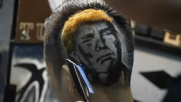 Chân dung Tổng thống Donald Trump trên tóc - Sputnik Việt Nam
