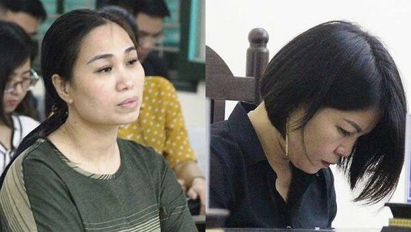 Bị cáo Nguyễn Thị Vân và bà Nguyễn Thị Vững (cúi mặt) tại phiên xử. - Sputnik Việt Nam