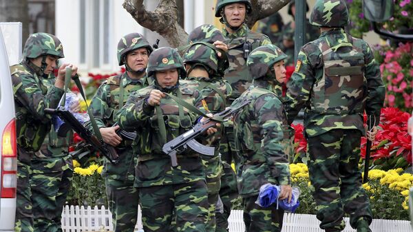 Quân đội Việt Nam bảo vệ nghiêm ngặt Ga Đồng Đăng trước Hội nghị Thượng đỉnh Mỹ Triều - Sputnik Việt Nam