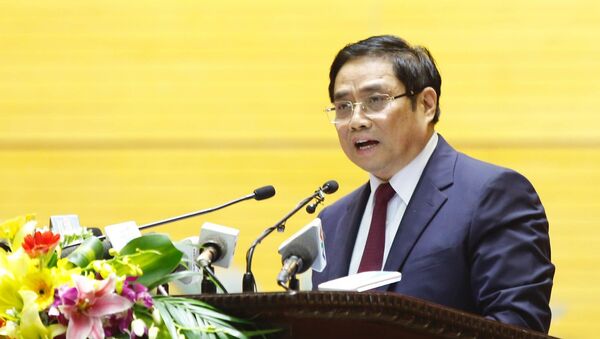 Ông Phạm Minh Chính, Trưởng ban Tổ chức Trung ương, phát biểu tại hội nghị.  - Sputnik Việt Nam