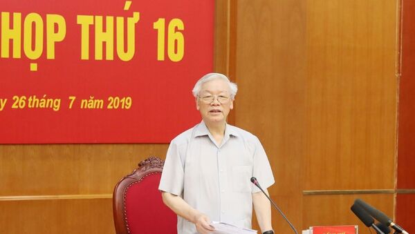 Tổng Bí thư, Chủ tịch nước Nguyễn Phú Trọng phát biểu kết luận phiên họp. - Sputnik Việt Nam