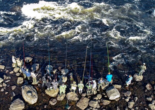 Ngư dân đánh bắt cá trên sông Umba ở tỉnh Murmansk - Sputnik Việt Nam