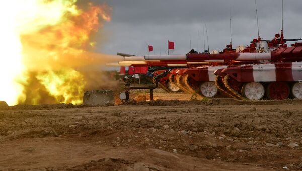 Xe tăng T-72B3 của đội Nga trước khi bắt đầu «Tank Biathlon-2019» - Sputnik Việt Nam