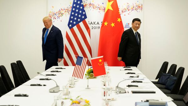 Президент США Дональд Трамп и президент Китая Си Цзиньпин на саммите G20 в Осаке, Япония - Sputnik Việt Nam