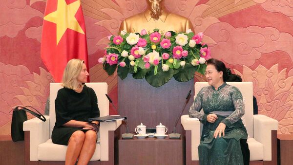 Chủ tịch Quốc hội Nguyễn Thị Kim Ngân tiếp Phó Chủ tịch Ủy ban châu Âu Federica Mogherini - Sputnik Việt Nam