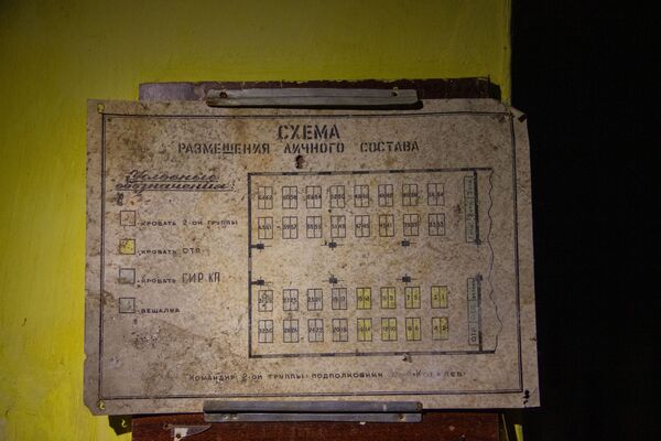 Sơ đồ bố trí nhân sự trong cơ sở bí mật Dvina bị bỏ hoang ở thị trấn Postav, Belarus - Sputnik Việt Nam