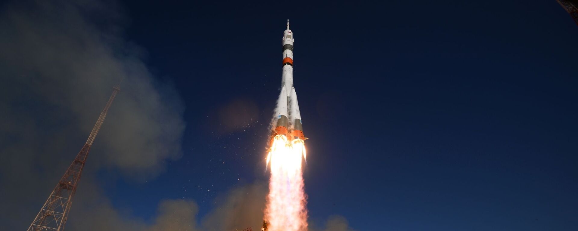 Phóng tên lửa mang Soyuz-2.1a với tàu vũ trụ có người lái Soyuz MS-14 từ bệ phóng sân bay vũ trụ Baikonur - Sputnik Việt Nam, 1920, 11.08.2023