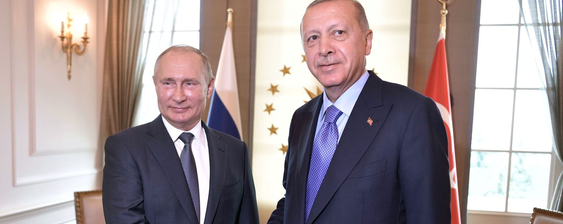 Tổng thống Nga Vladimir Putin và Tổng thống Thổ Nhĩ Kỳ Tayyip Erdogan - Sputnik Việt Nam, 1920, 20.09.2022