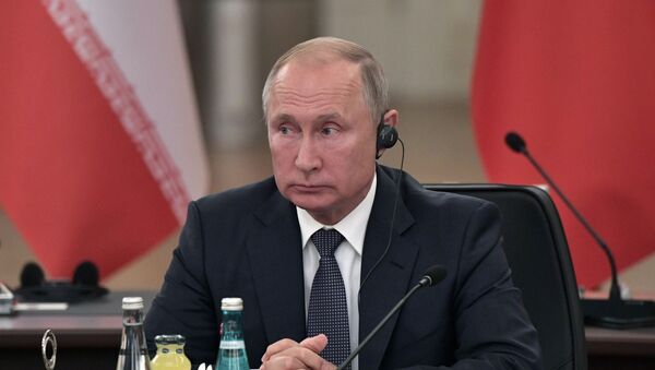 Tổng thống Nga Vladimir Putin tại Hội nghị thượng đỉnh Nga-Thổ Nhĩ Kỳ-Iran về Syria ở Ankara - Sputnik Việt Nam