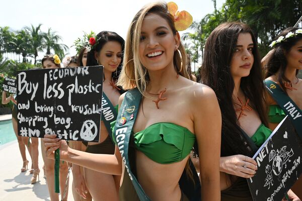 Thí sinh Ecuador tham gia cuộc thi Hoa hậu Trái đất 2019 với khẩu hiệu bảo vệ hành tinh - Sputnik Việt Nam