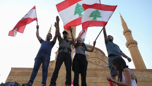 Cuộc biểu tình chống đối ở Lebanon. - Sputnik Việt Nam