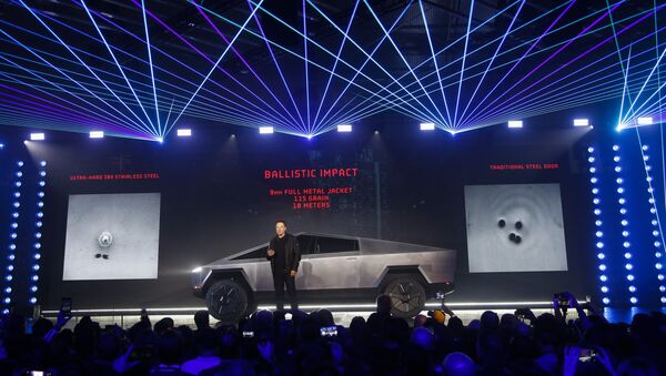 Công ty Tesla của Mỹ giới thiệu sản phẩm mới của mình - một chiếc xe bán tải Cybertruck. - Sputnik Việt Nam