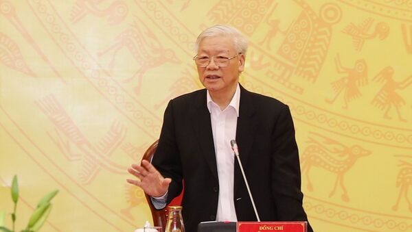  Tổng Bí thư, Chủ tịch nước Nguyễn Phú Trọng phát biểu tại Hội nghị - Sputnik Việt Nam