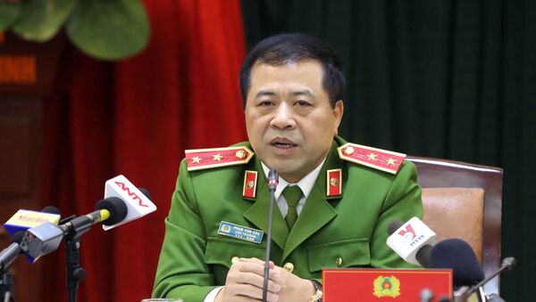  Trung tướng Phạm Văn Các, Cục trưởng Cục Cảnh sát điều tra tội phạm về ma túy thông tin cho phóng viên báo chí - Sputnik Việt Nam