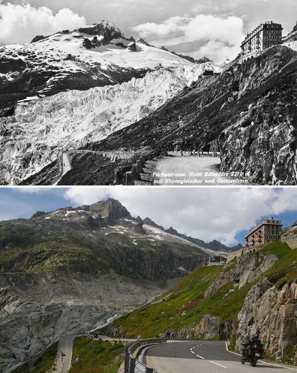 Sông băng Rhone năm 1938 và năm 2019, Thụy Sĩ - Sputnik Việt Nam