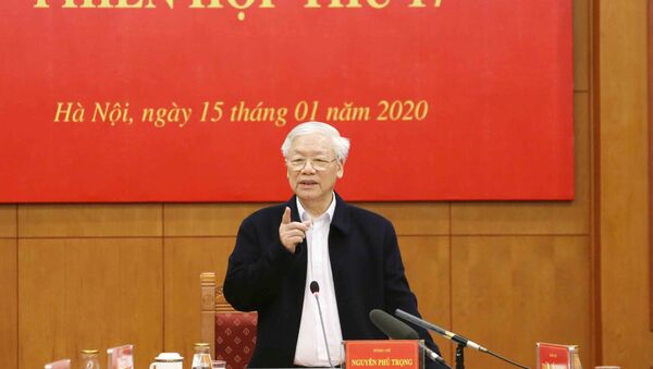 Tổng Bí thư, Chủ tịch nước Nguyễn Phú Trọng phát biểu kết luận phiên họp.  - Sputnik Việt Nam
