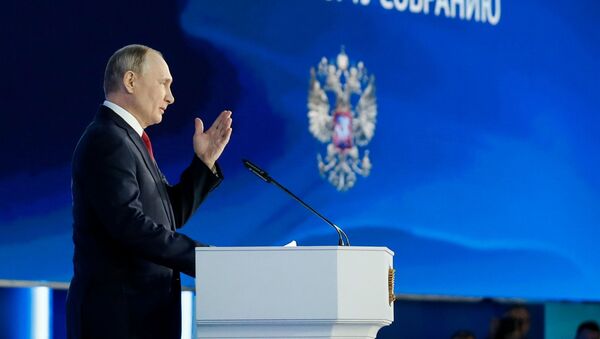 Vladimir Putin nói trong Thông điệp gửi Quốc hội Liên bang. - Sputnik Việt Nam